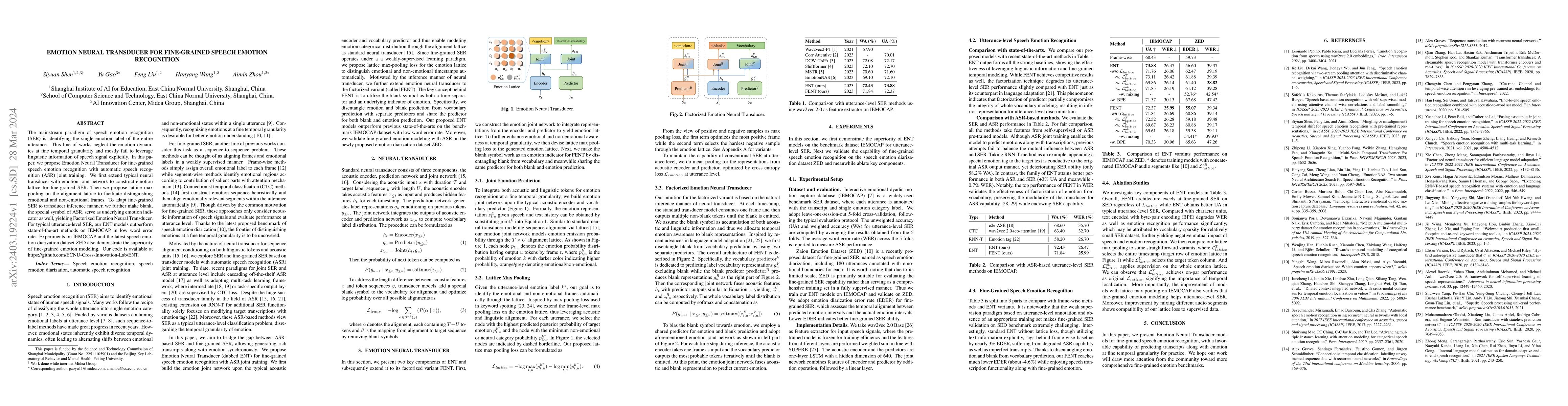 Thumbnail for Emotion Neural Transducer for Fine-Grained Speech Emotion Recognition