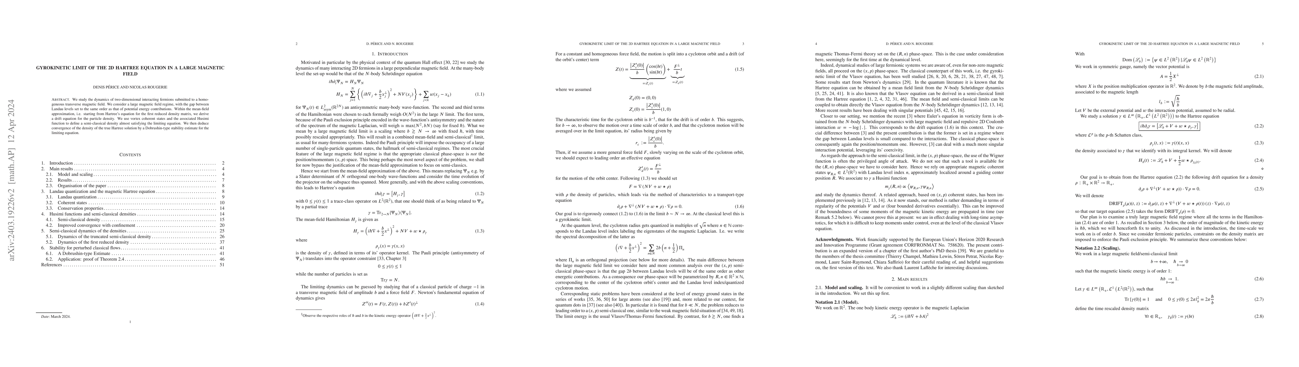 Thumbnail for Gyrokinetic limit of the 2D Hartree equation in a large magnetic field