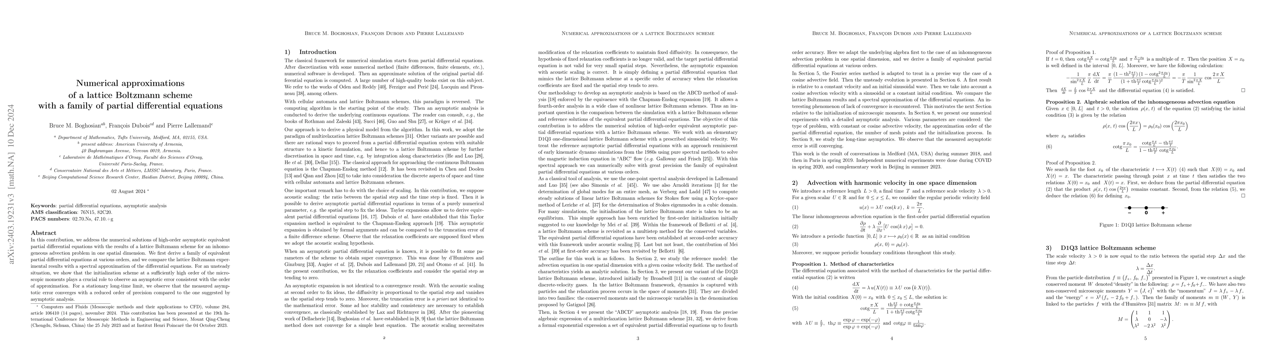 Thumbnail for Numerical approximations of a lattice Boltzmann scheme with a family of
  partial differential equations