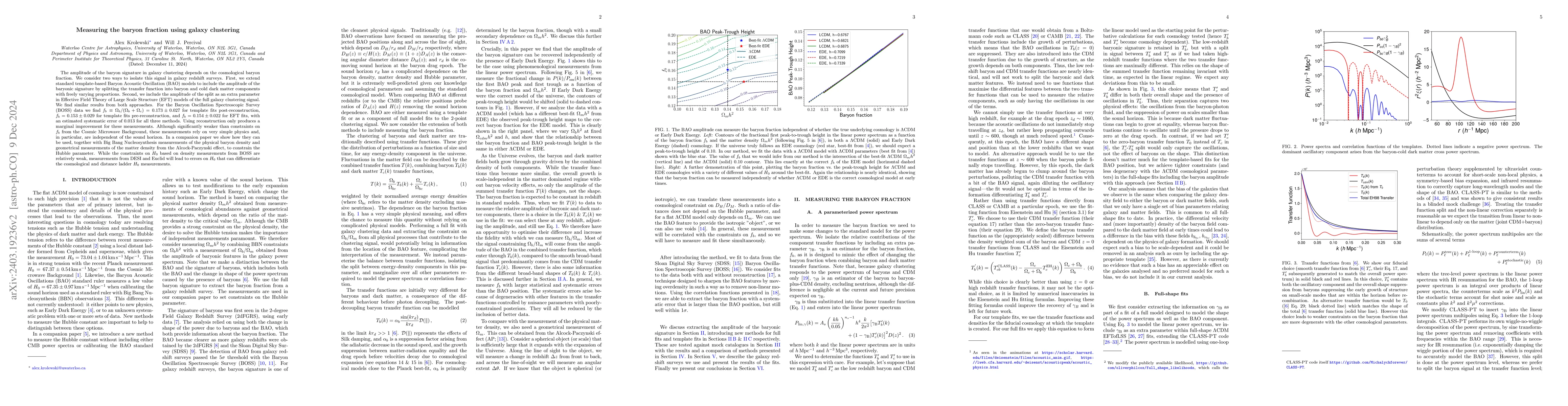 Thumbnail for Measuring the baryon fraction using galaxy clustering