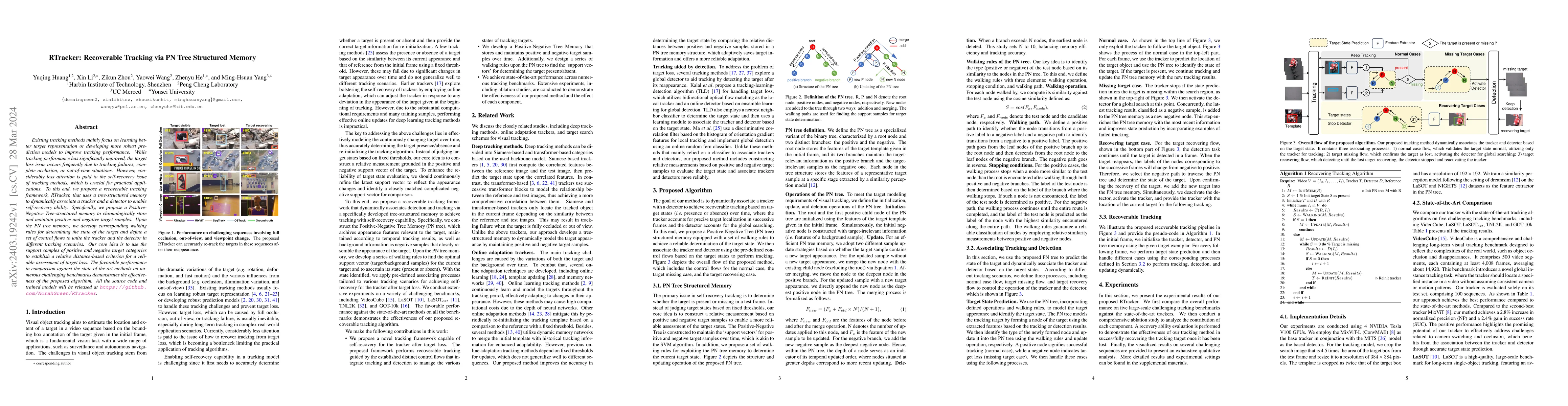 Thumbnail for RTracker: Recoverable Tracking via PN Tree Structured Memory