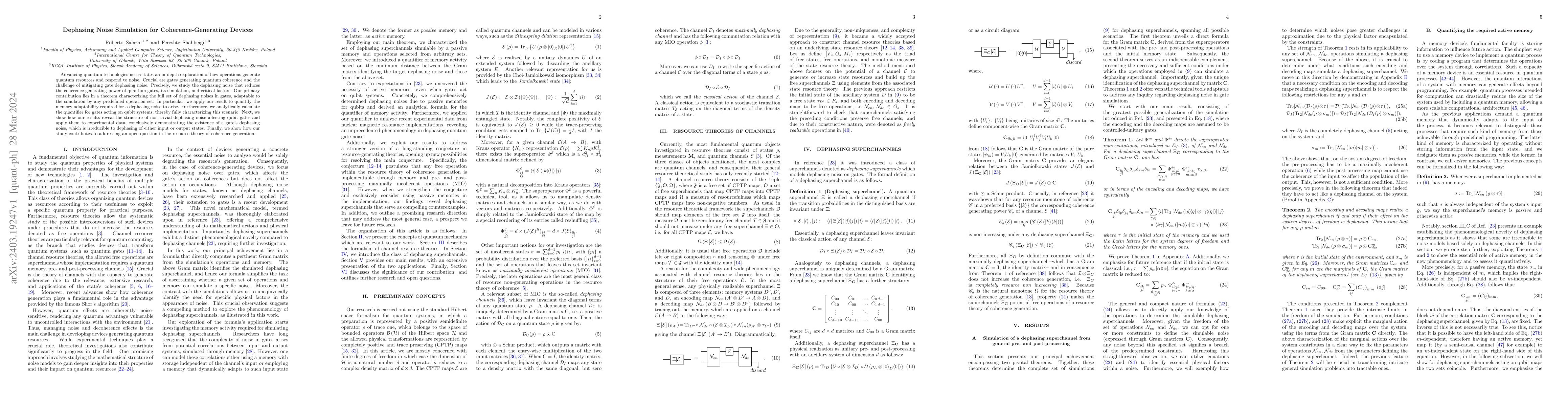 Thumbnail for Dephasing Noise Simulation for Coherence-Generating Devices