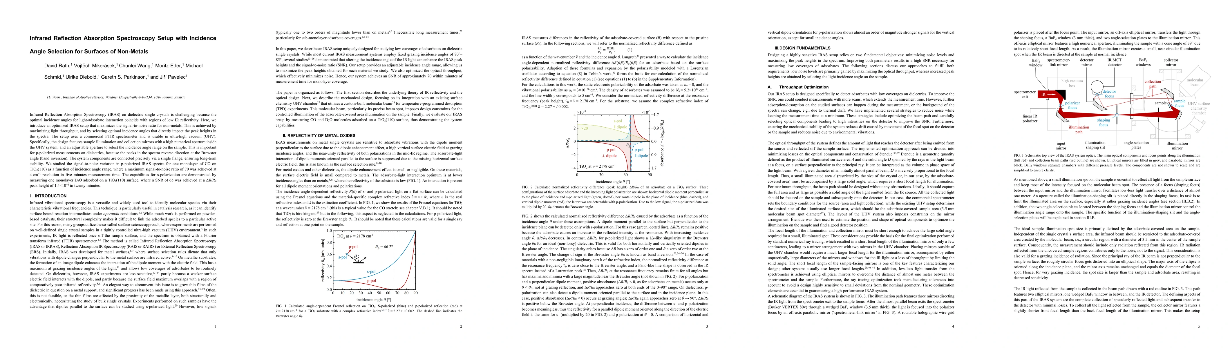 Thumbnail for Infrared Reflection Absorption Spectroscopy Setup with Incidence Angle
  Selection for Surfaces of Non-Metals