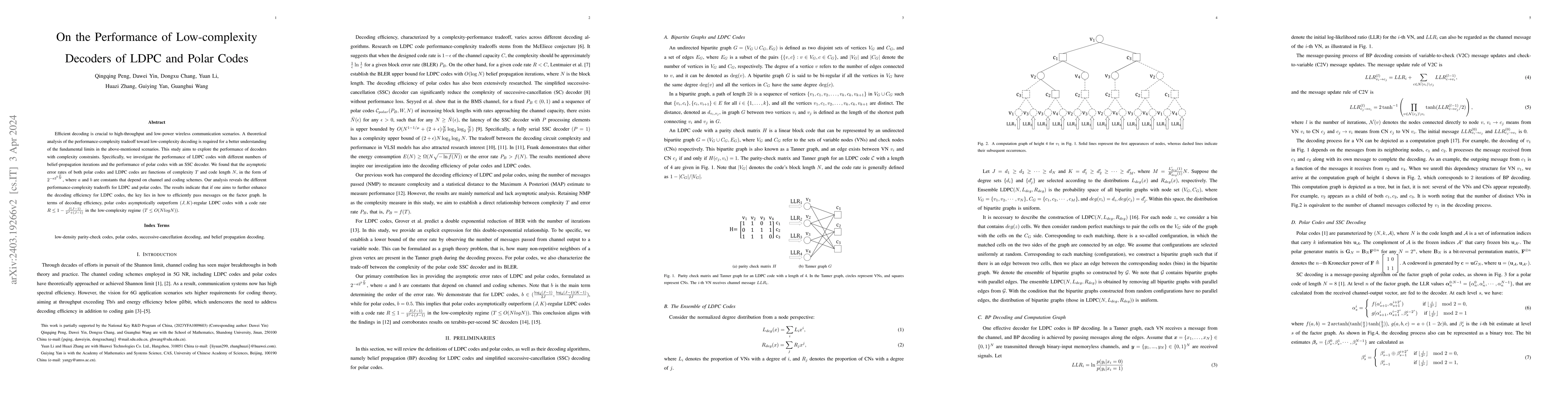 Thumbnail for On the Performance of Low-complexity Decoders of LDPC and Polar Codes
