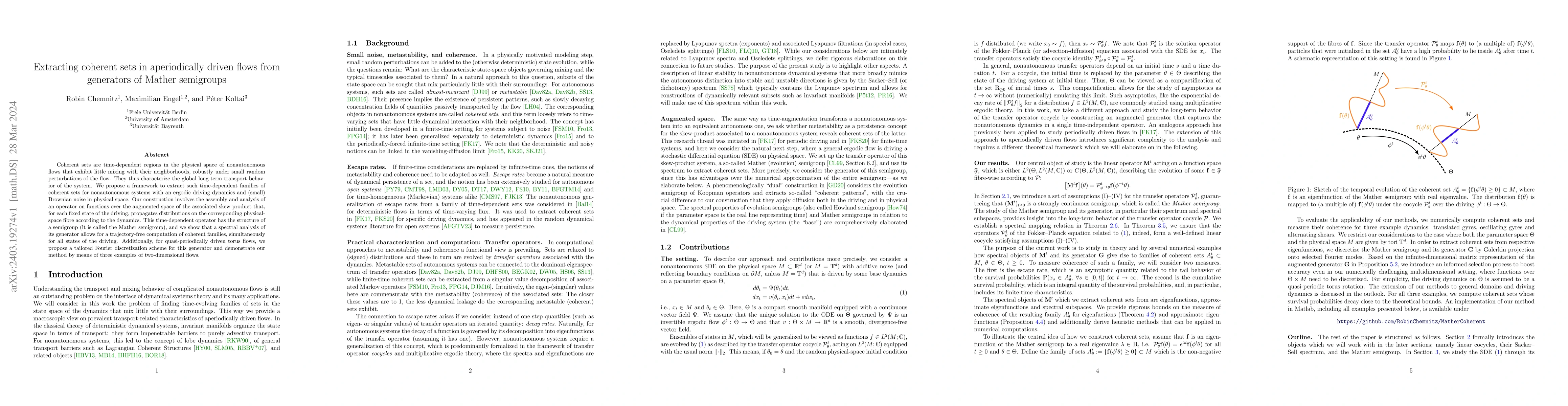 Thumbnail for Extracting coherent sets in aperiodically driven flows from generators
  of Mather semigroups