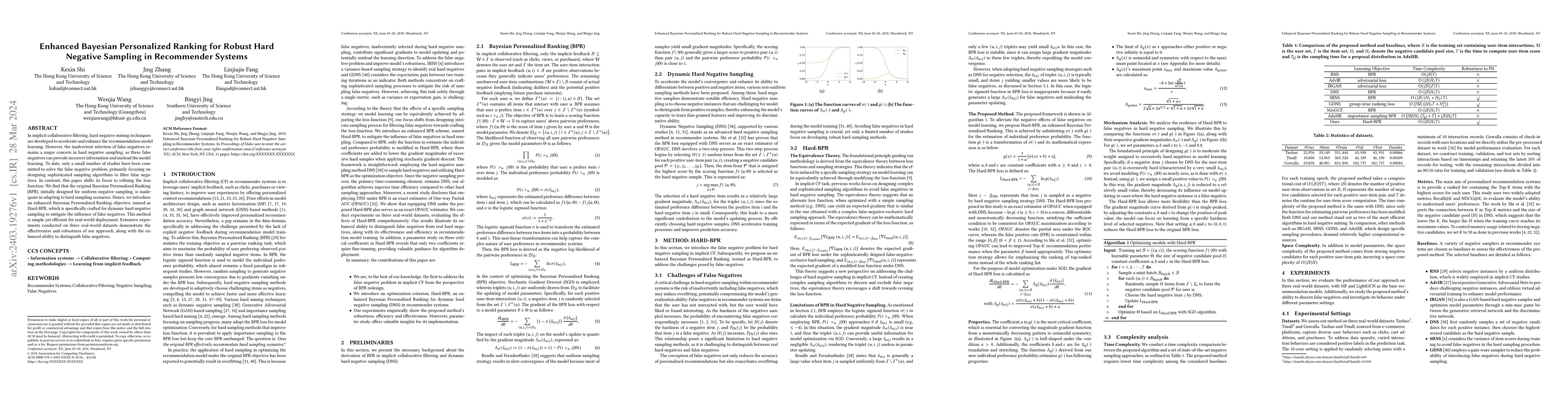 Thumbnail for Enhanced Bayesian Personalized Ranking for Robust Hard Negative Sampling
  in Recommender Systems