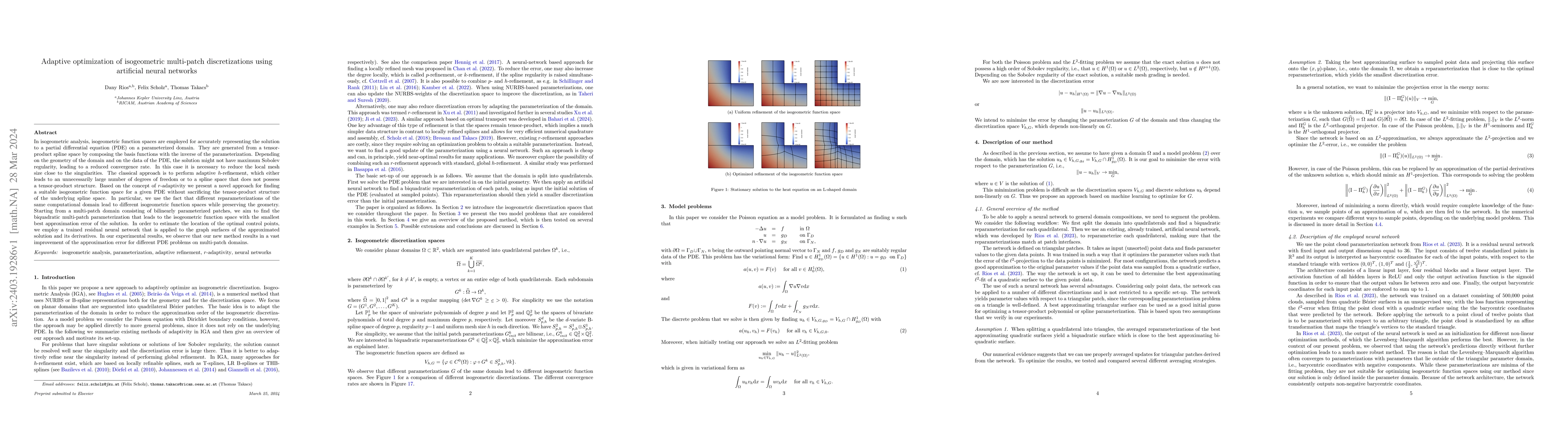 Thumbnail for Adaptive optimization of isogeometric multi-patch discretizations using
  artificial neural networks