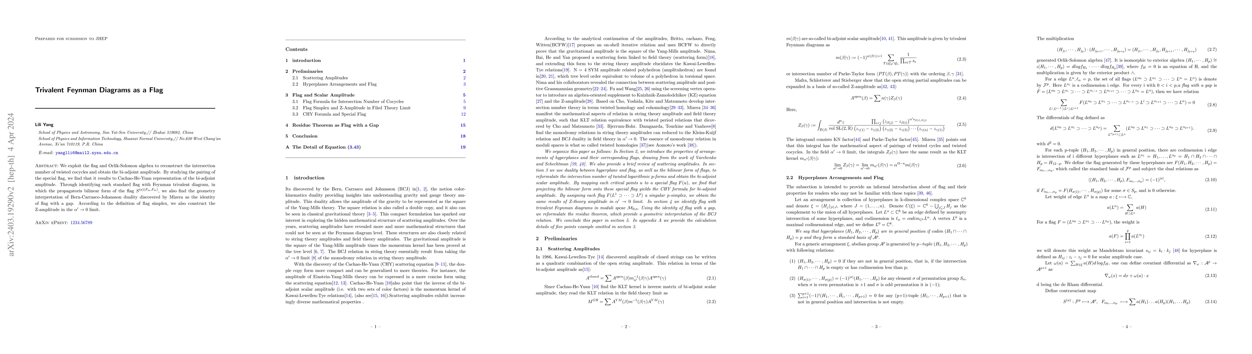 Thumbnail for Trivalent Feynman Diagrams as a Flag