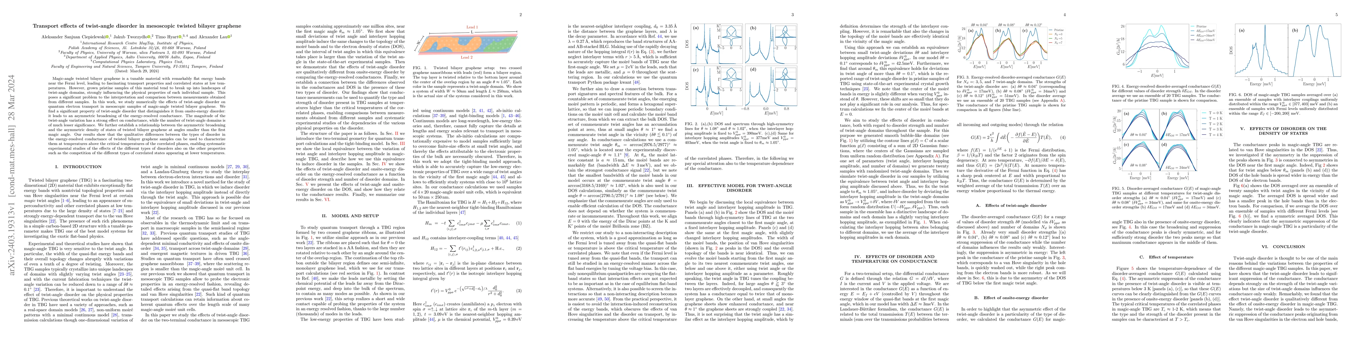 Thumbnail for Transport effects of twist-angle disorder in mesoscopic twisted bilayer
  graphene