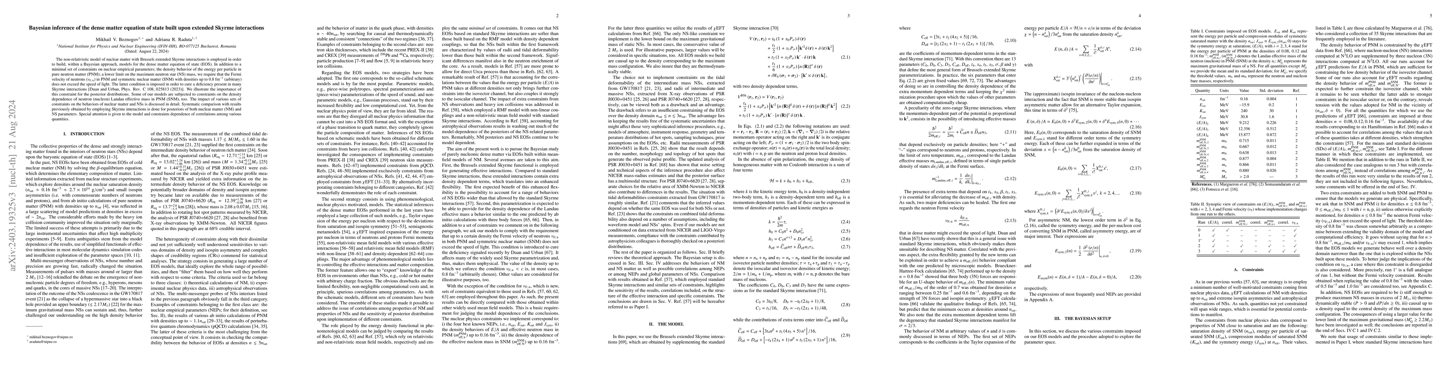 Thumbnail for Bayesian inference of the dense matter equation of state built upon
  extended Skyrme interactions