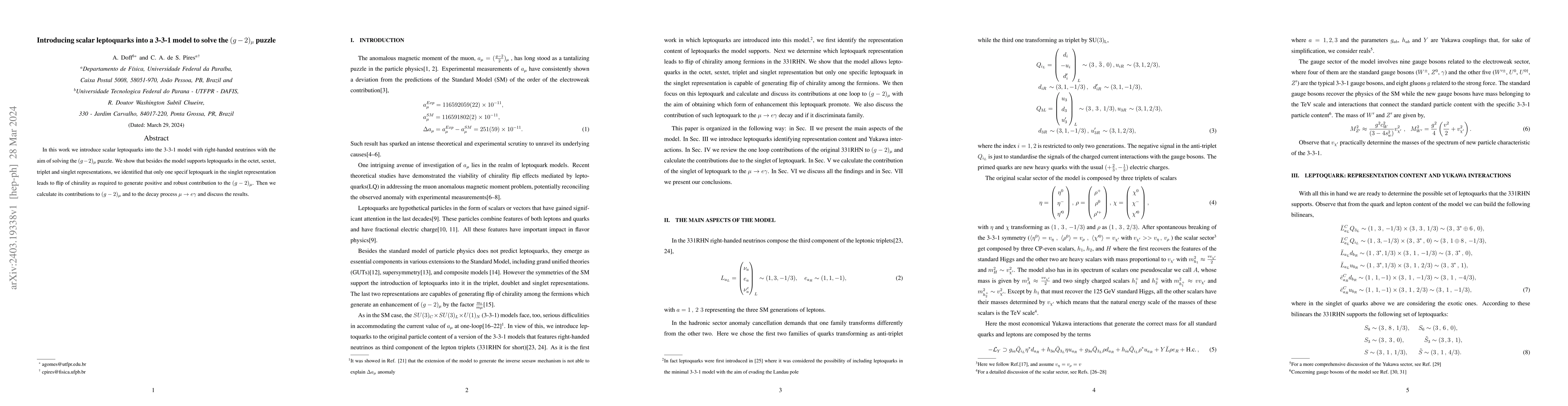 Thumbnail for Introducing scalar leptoquarks into a 3-3-1 model to solve the
  $(g-2)_\mu $ puzzle