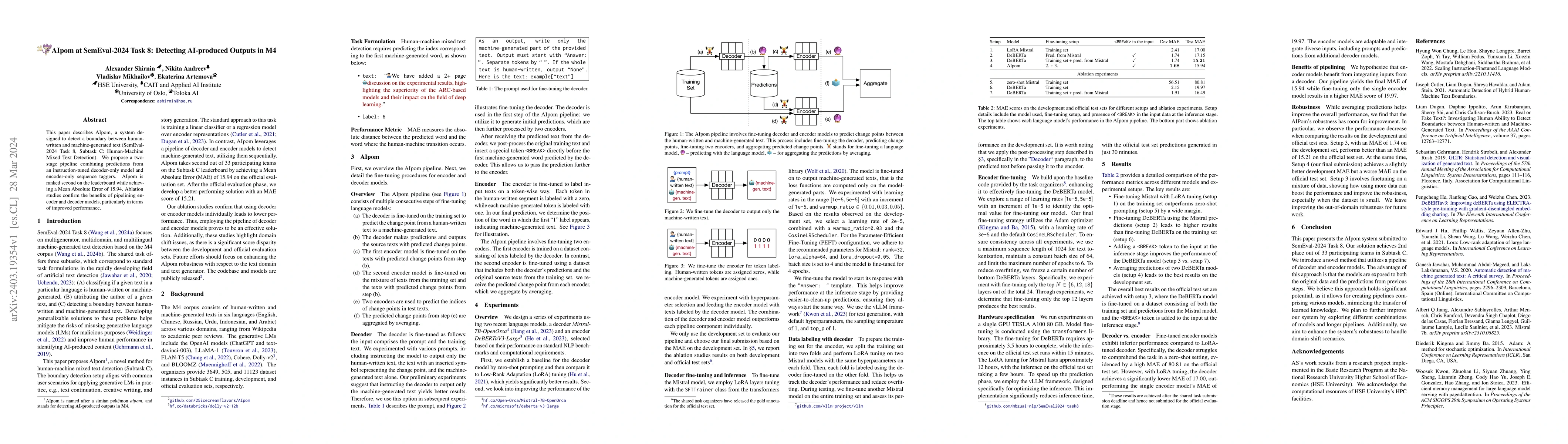 Thumbnail for AIpom at SemEval-2024 Task 8: Detecting AI-produced Outputs in M4