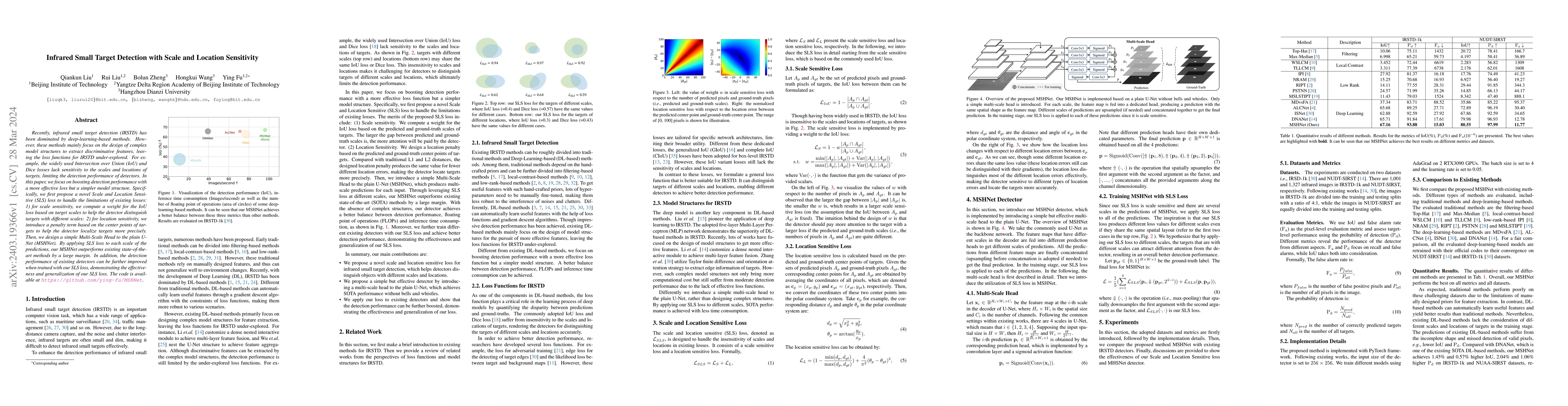 Thumbnail for Infrared Small Target Detection with Scale and Location Sensitivity