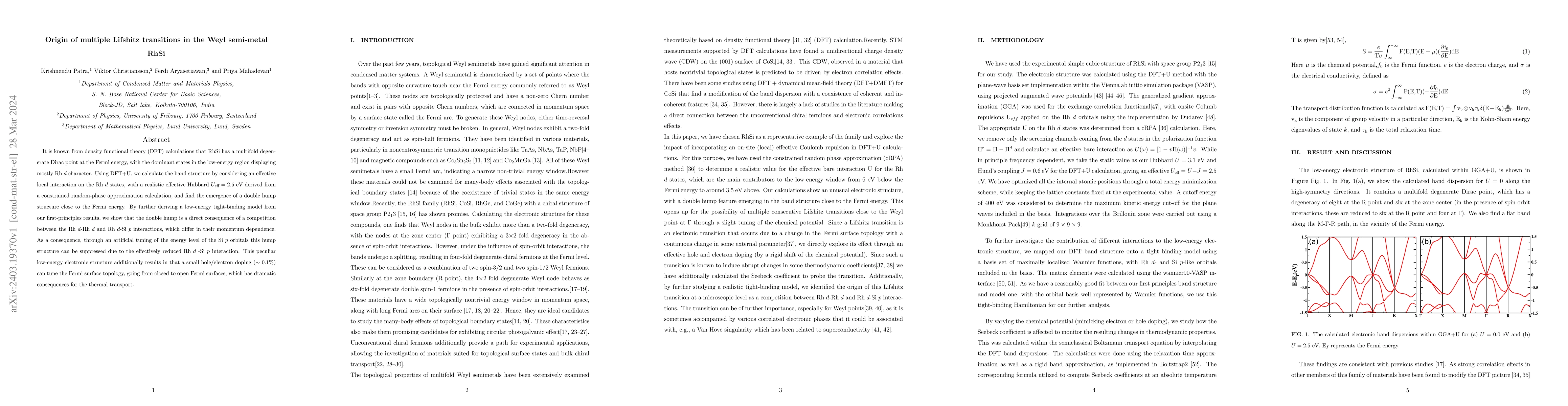 Thumbnail for Origin of multiple Lifshitz transitions in the Weyl semi-metal RhSi