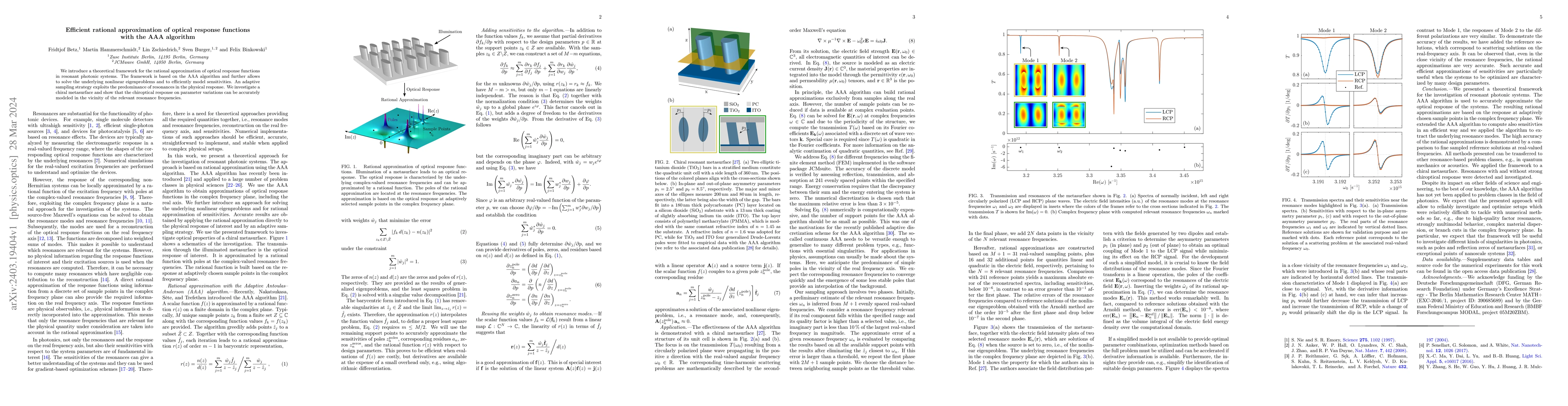 Thumbnail for Efficient rational approximation of optical response functions with the
  AAA algorithm