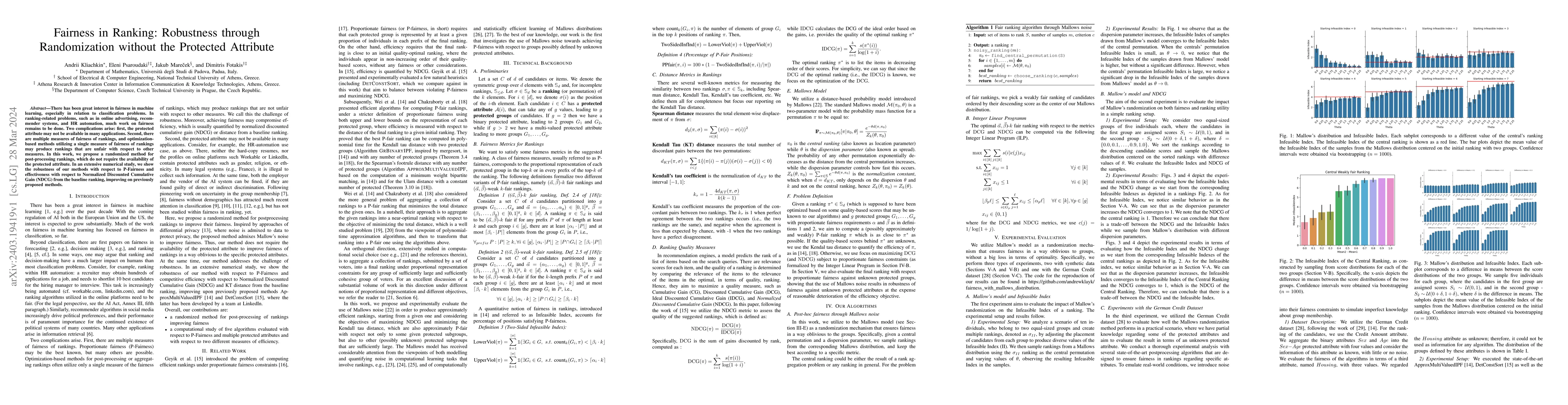 Thumbnail for Fairness in Ranking: Robustness through Randomization without the
  Protected Attribute