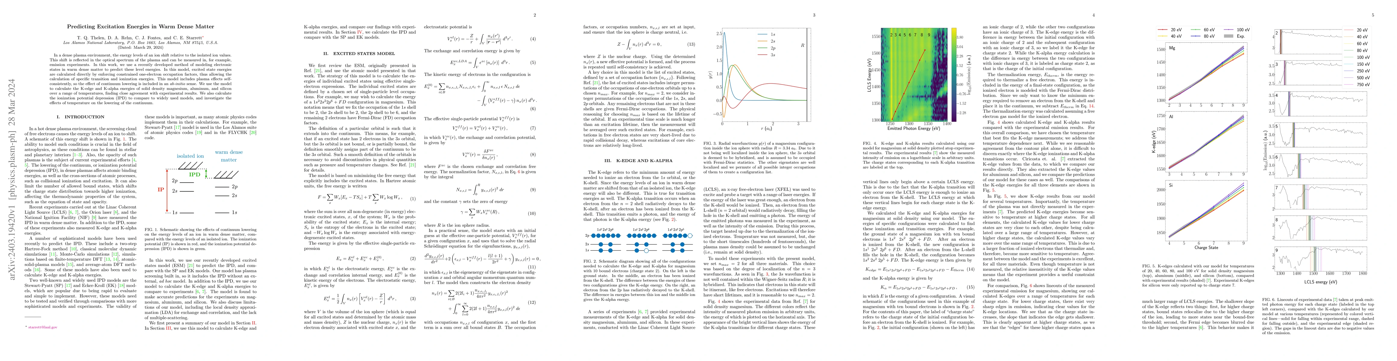 Thumbnail for Predicting Excitation Energies in Warm Dense Matter