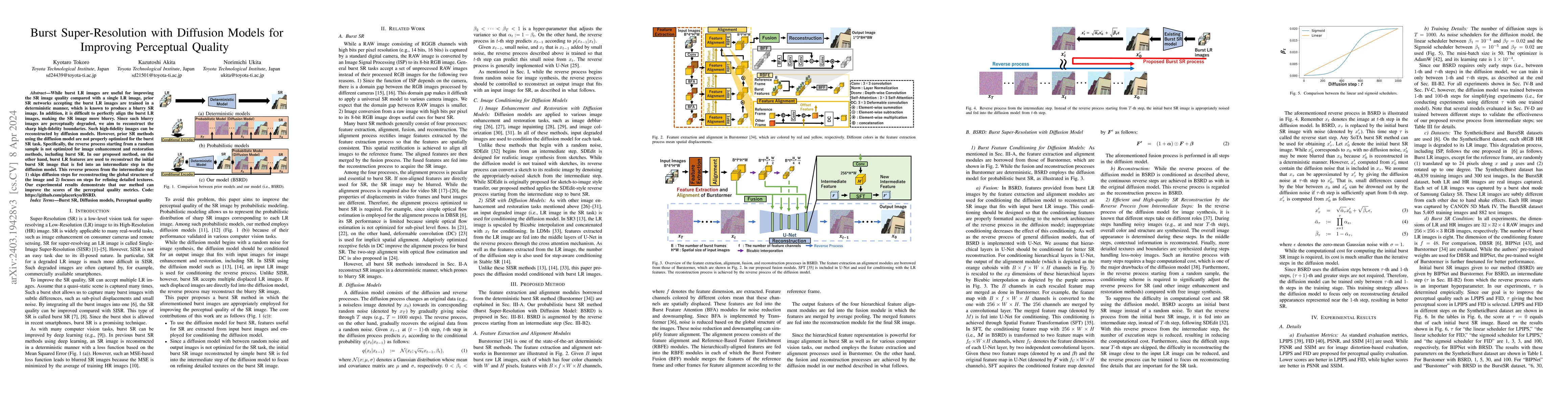 Thumbnail for Burst Super-Resolution with Diffusion Models for Improving Perceptual
  Quality