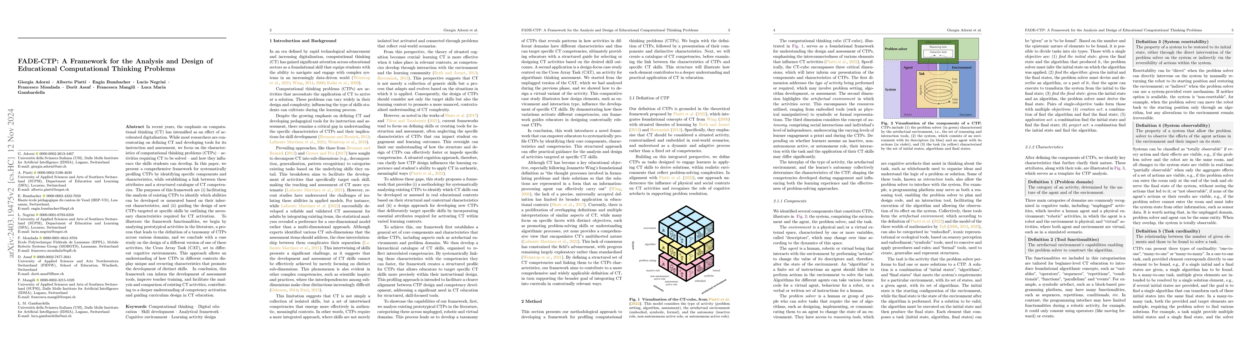 Thumbnail for A theoretical framework for the design and analysis of computational
  thinking problems in education