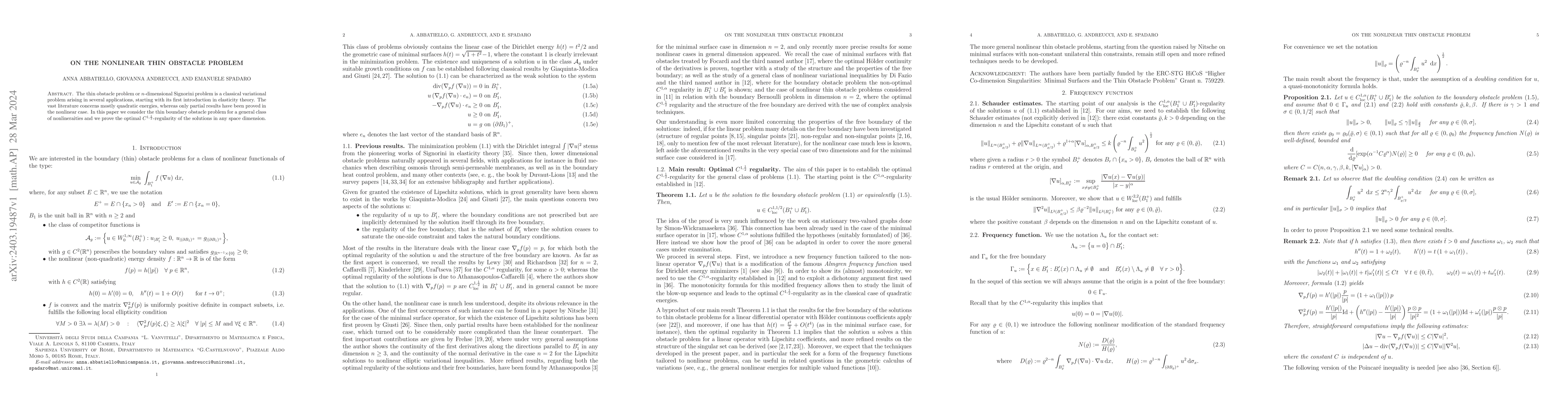 Thumbnail for On the nonlinear thin obstacle problem