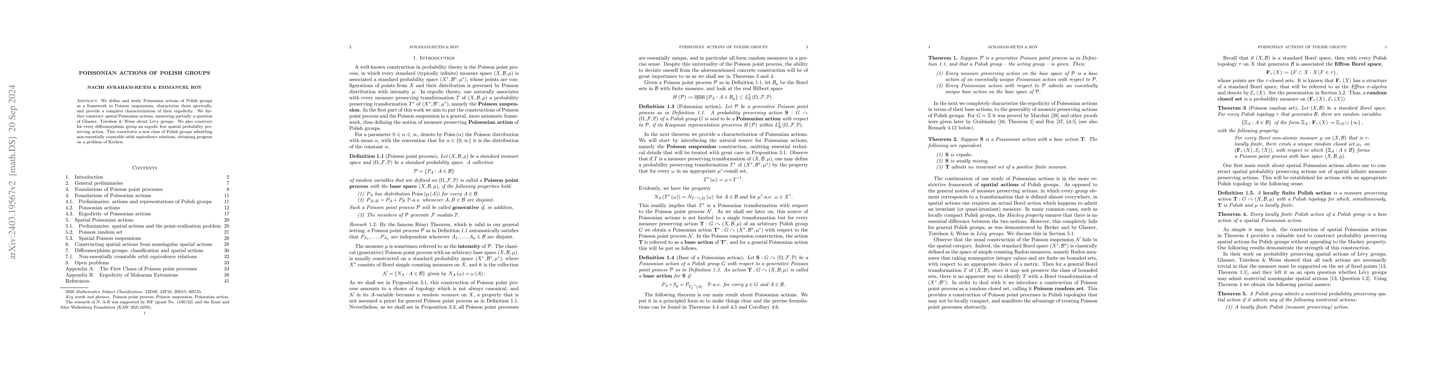 Thumbnail for Poissonian Actions of Polish Groups