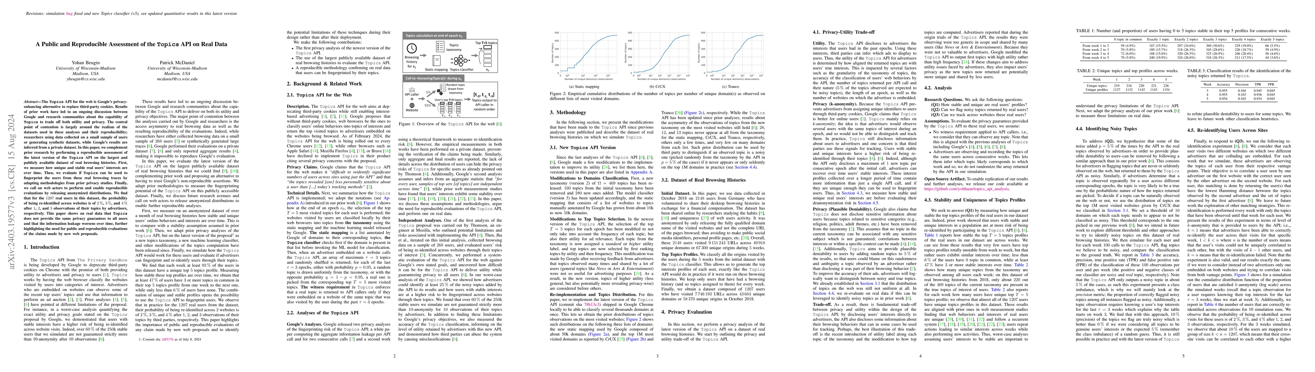 Thumbnail for A Public and Reproducible Assessment of the Topics API on Real Data