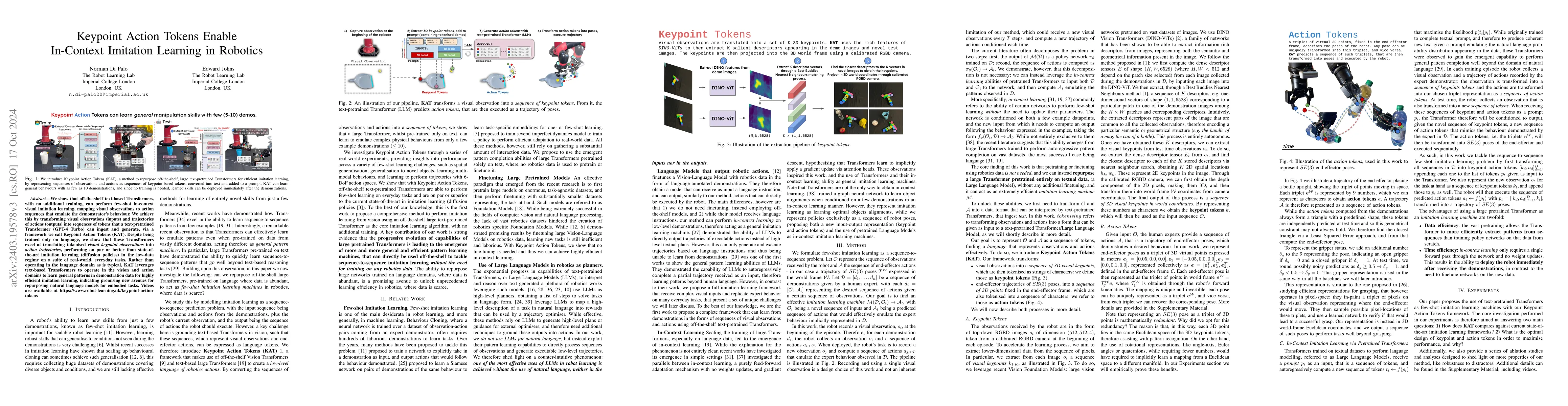 Thumbnail for Keypoint Action Tokens Enable In-Context Imitation Learning in Robotics