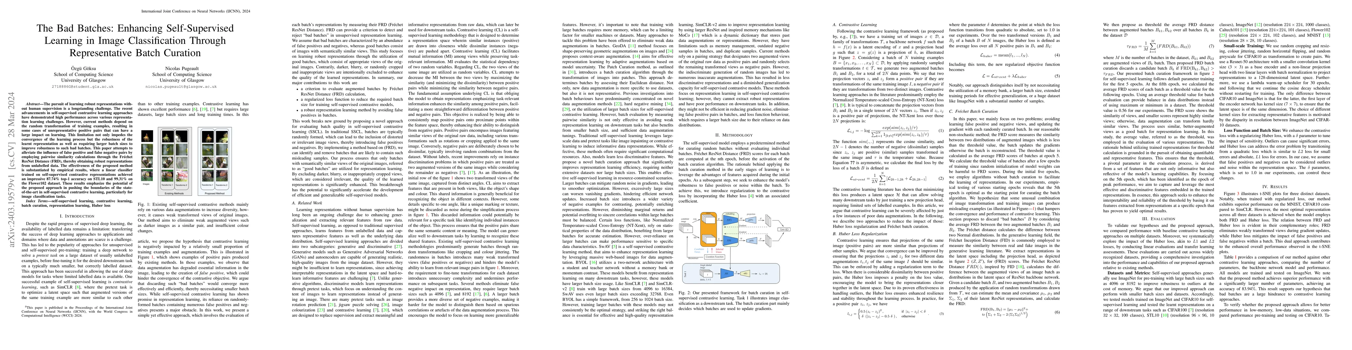 Thumbnail for The Bad Batches: Enhancing Self-Supervised Learning in Image
  Classification Through Representative Batch Curation