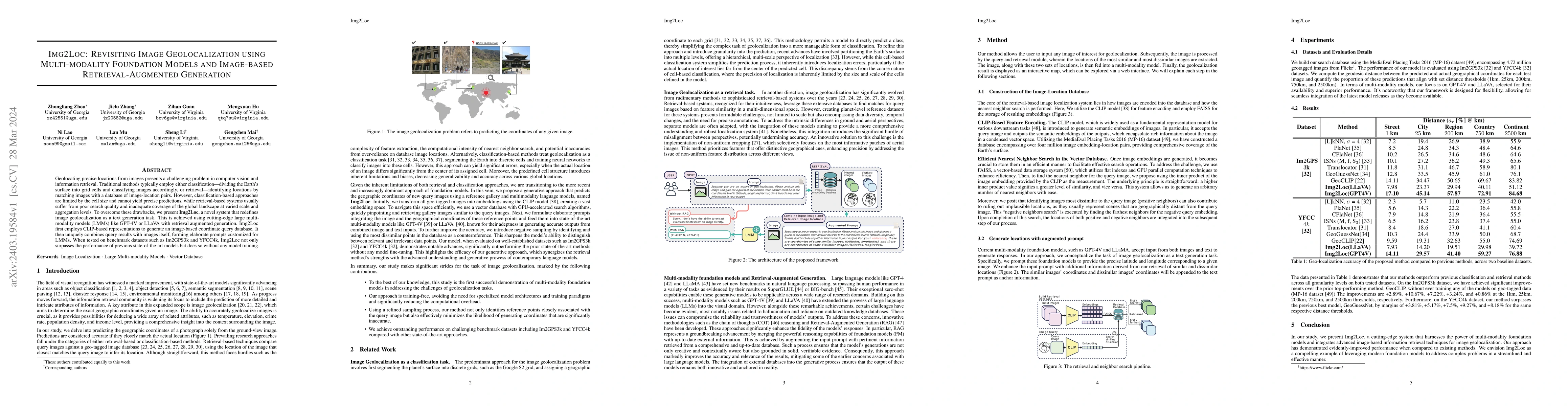 Thumbnail for Img2Loc: Revisiting Image Geolocalization using Multi-modality
  Foundation Models and Image-based Retrieval-Augmented Generation
