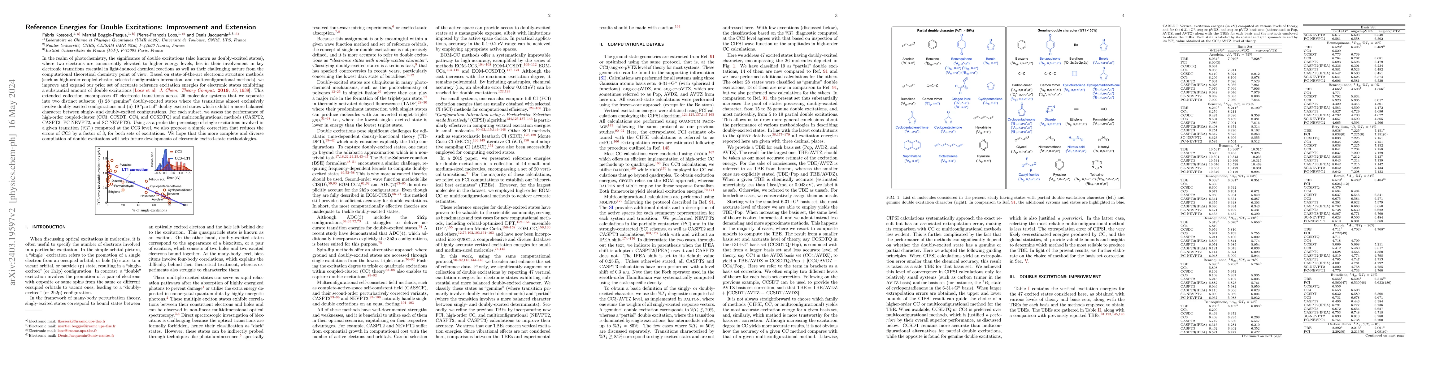 Thumbnail for Reference Energies for Double Excitations: Improvement and Extension