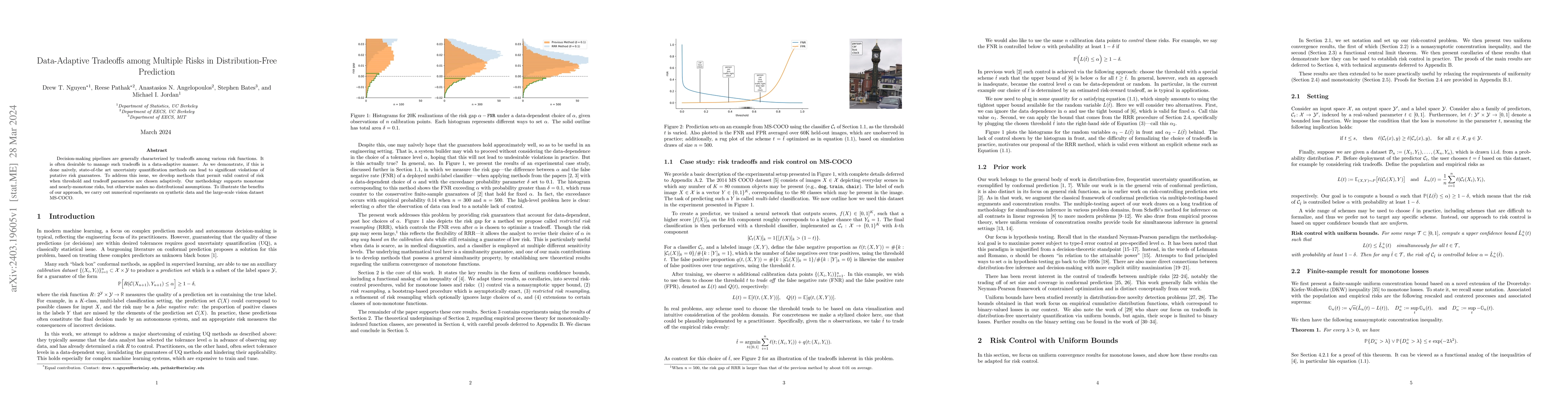Thumbnail for Data-Adaptive Tradeoffs among Multiple Risks in Distribution-Free
  Prediction