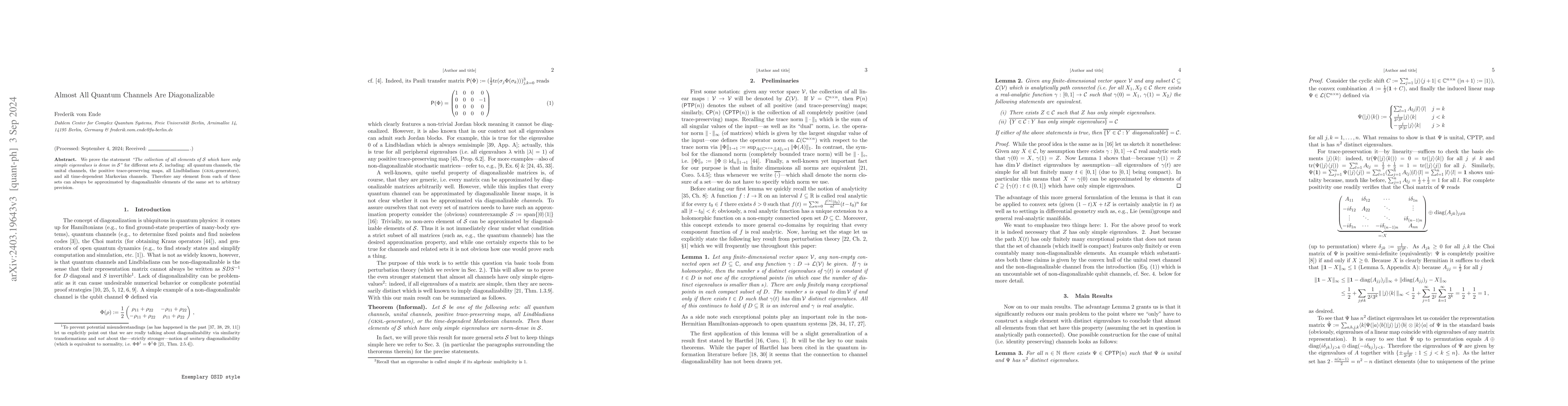Thumbnail for Almost All Quantum Channels Are Diagonalizable