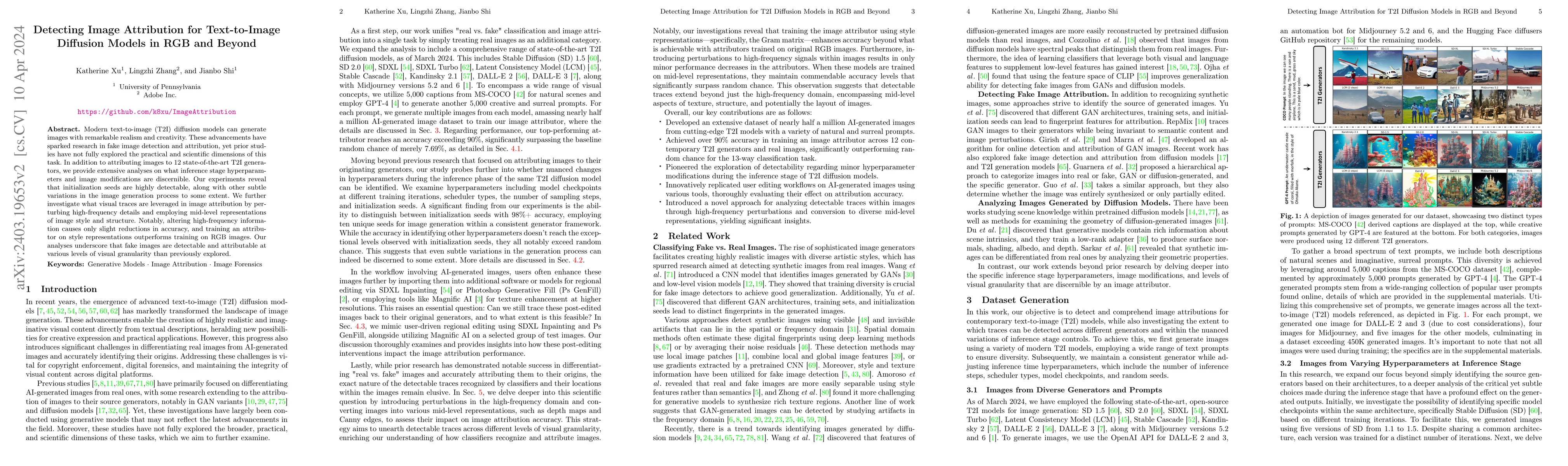 Thumbnail for Detecting Image Attribution for Text-to-Image Diffusion Models in RGB
  and Beyond
