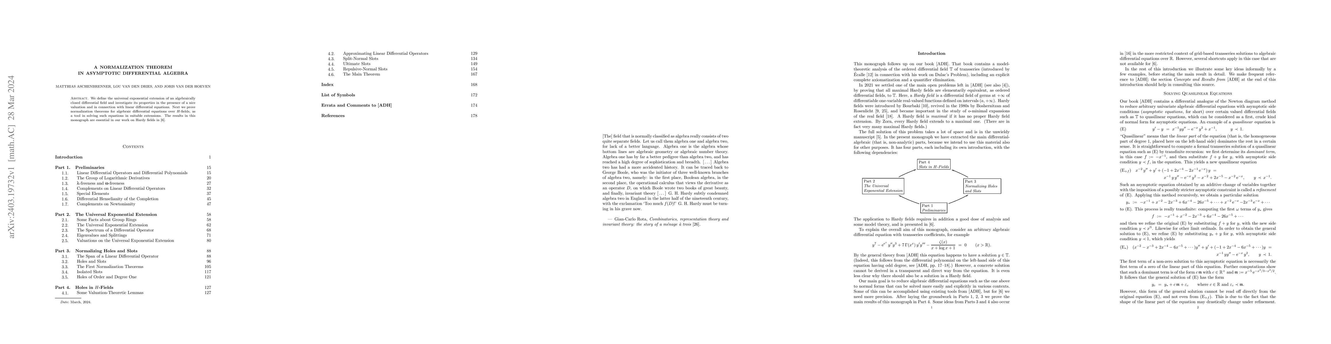 Thumbnail for A Normalization Theorem in Asymptotic Differential Algebra