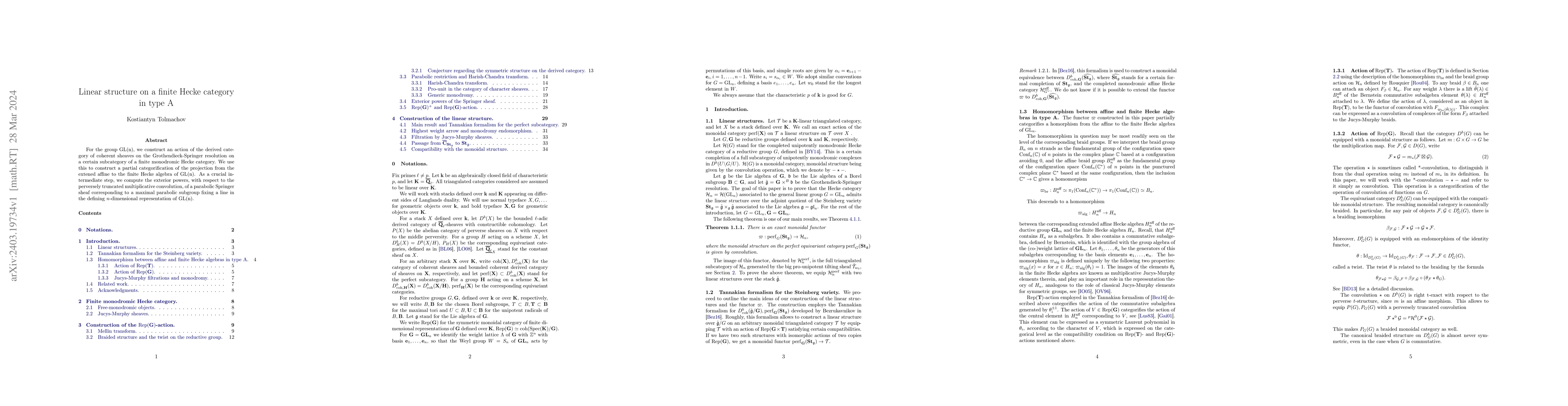 Thumbnail for Linear structure on a finite Hecke category in type A