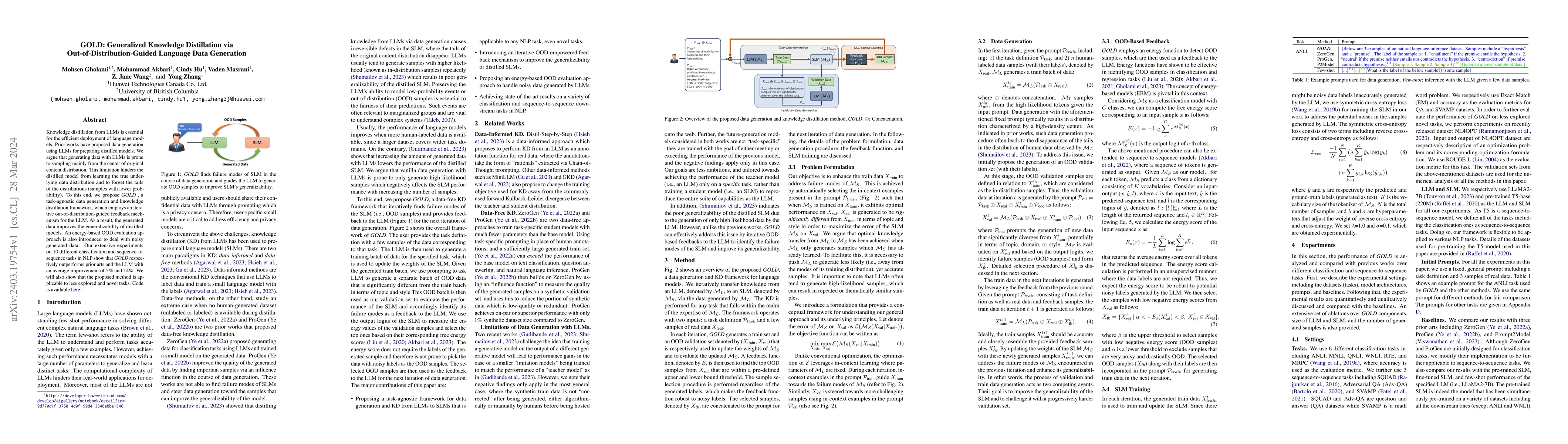 Thumbnail for GOLD: Generalized Knowledge Distillation via Out-of-Distribution-Guided
  Language Data Generation