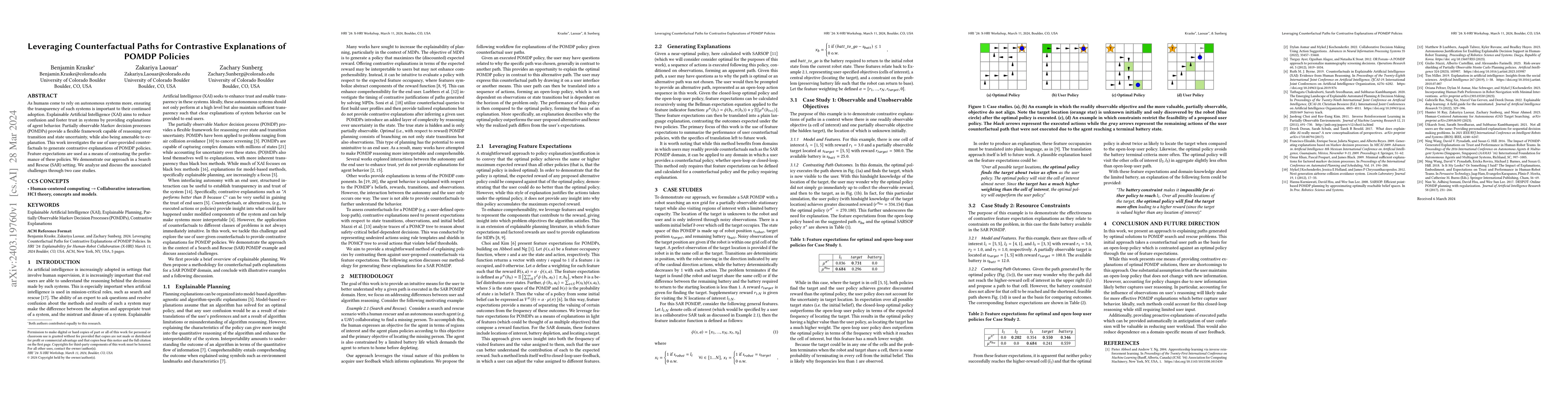 Thumbnail for Leveraging Counterfactual Paths for Contrastive Explanations of POMDP
  Policies