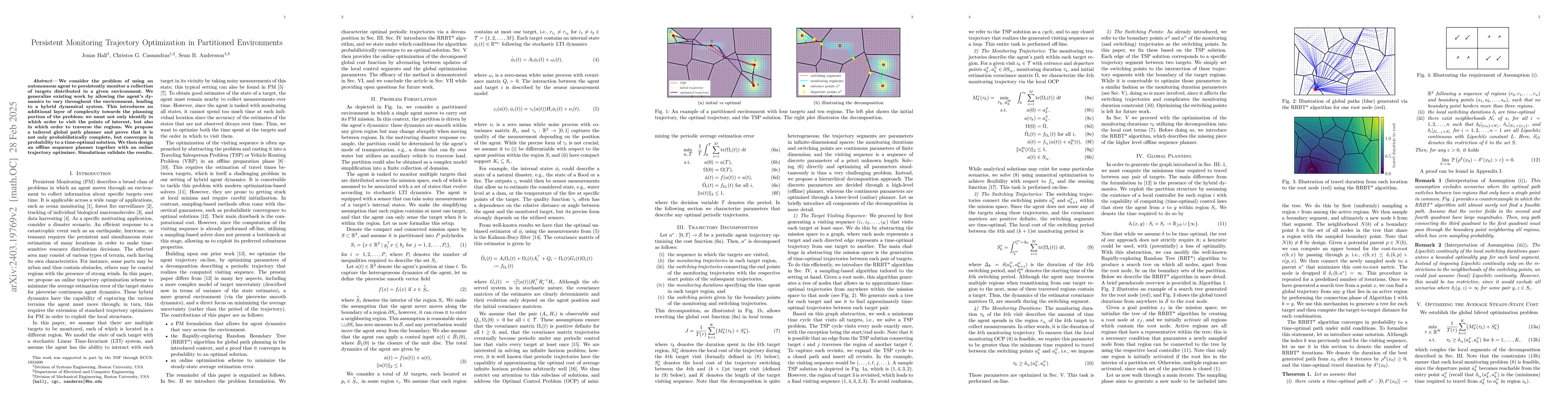 Thumbnail for Online Trajectory Optimization for Persistent Monitoring Problems in
  Partitioned Environments