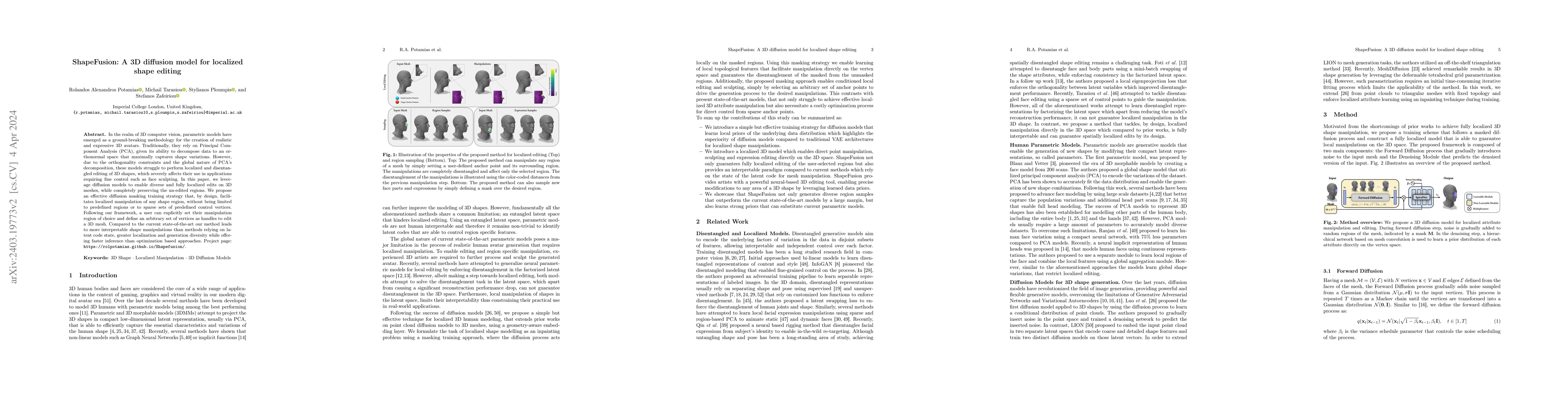 Thumbnail for ShapeFusion: A 3D diffusion model for localized shape editing