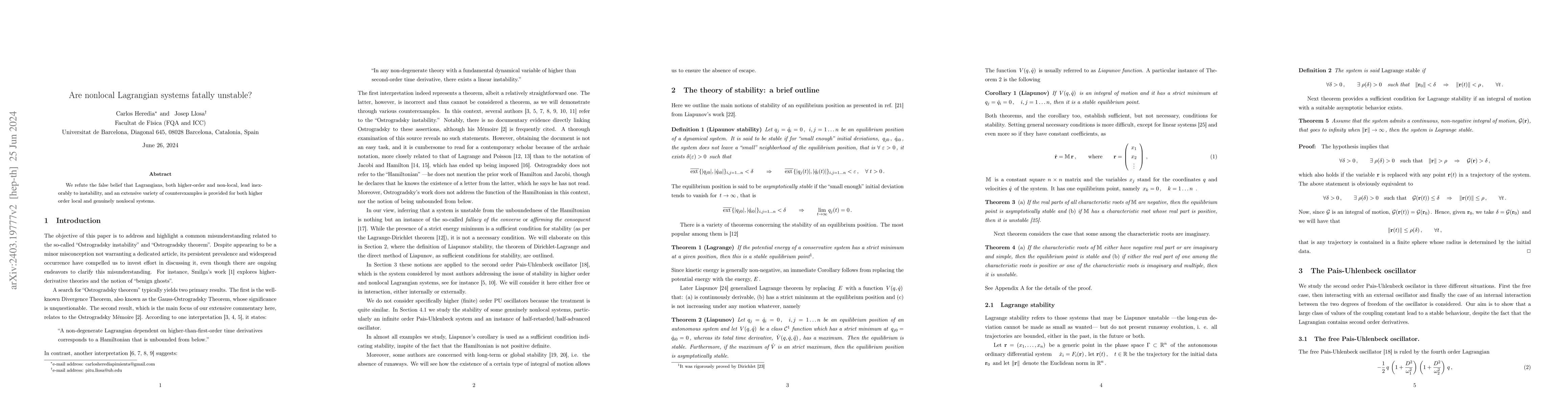 Thumbnail for Are nonlocal Lagrangian systems fatally unstable?
