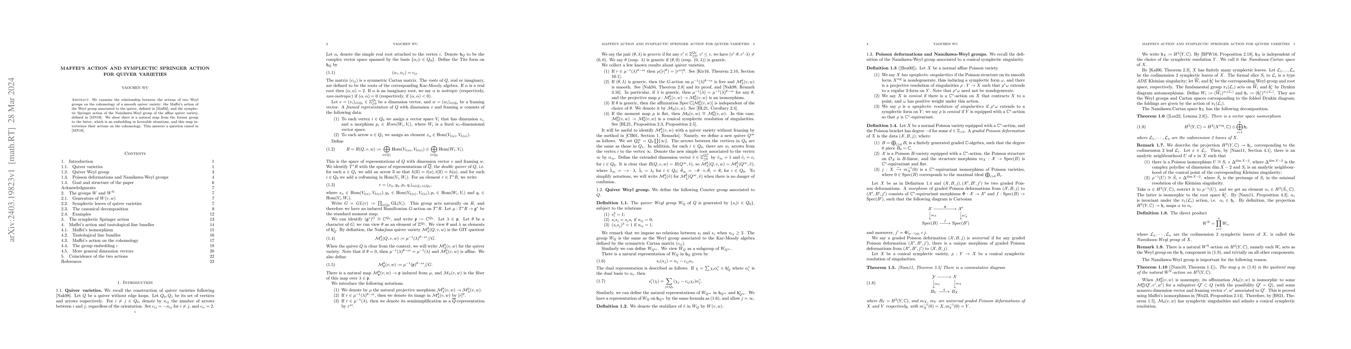 Thumbnail for Maffei's action and symplectic Springer action for quiver varieties