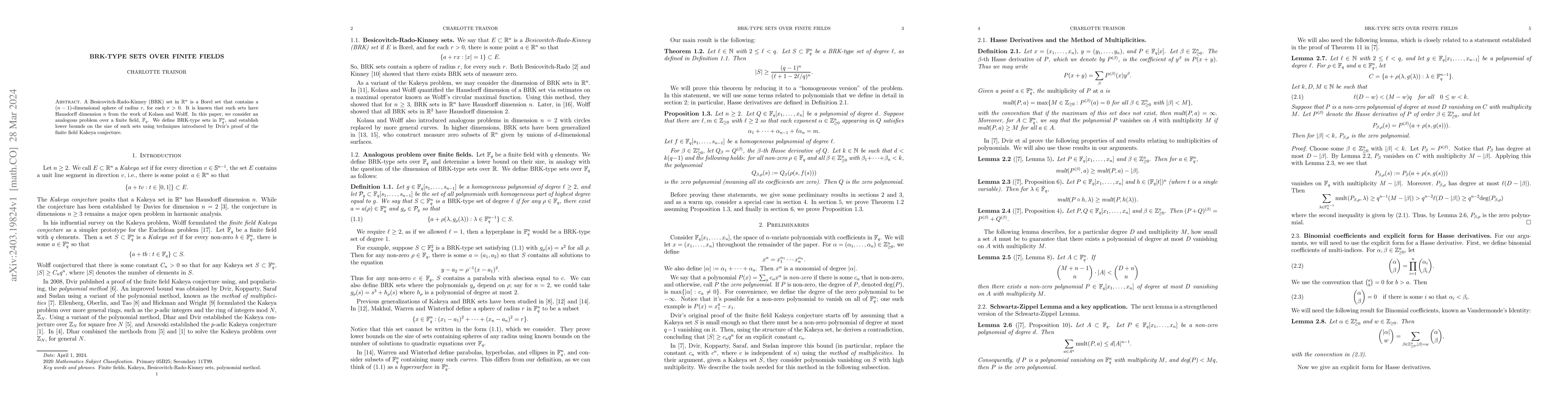 Thumbnail for BRK-type sets over finite fields