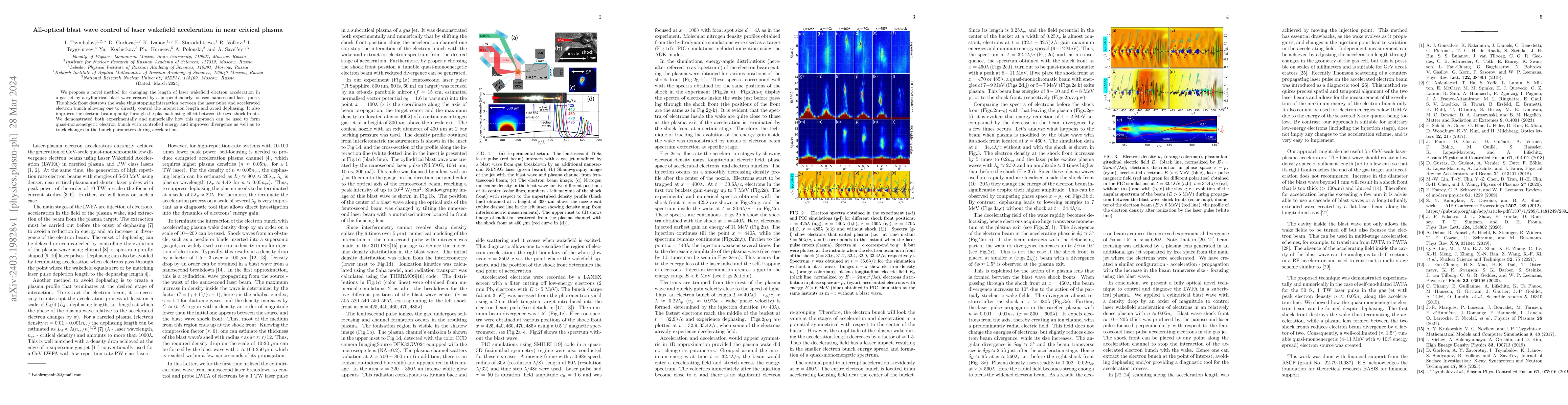 Thumbnail for All-optical blast wave control of laser wakefield acceleration in near
  critical plasma