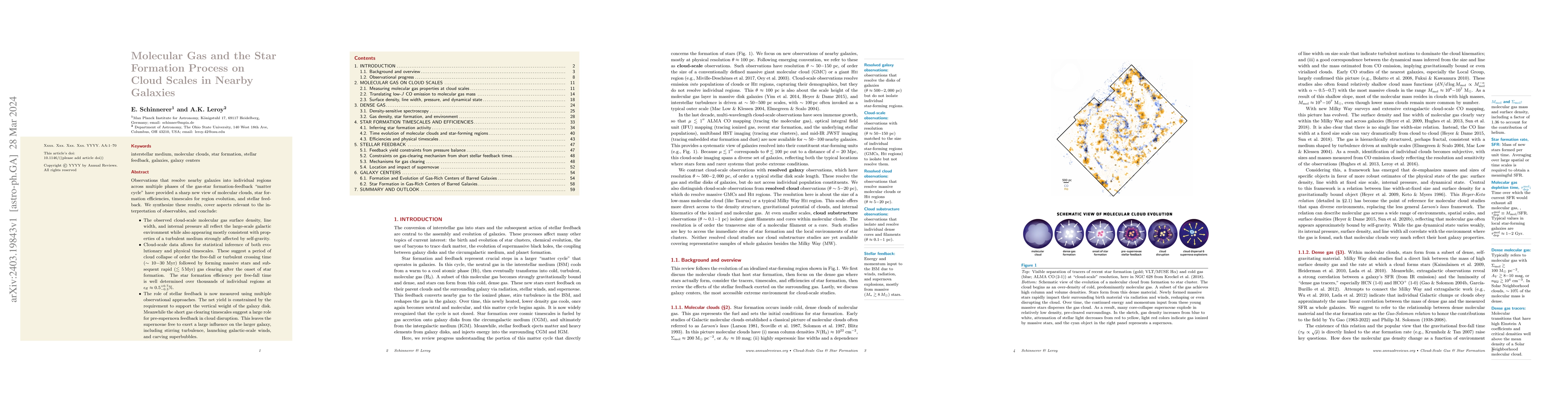 Thumbnail for Molecular Gas and the Star Formation Process on Cloud Scales in Nearby
  Galaxies