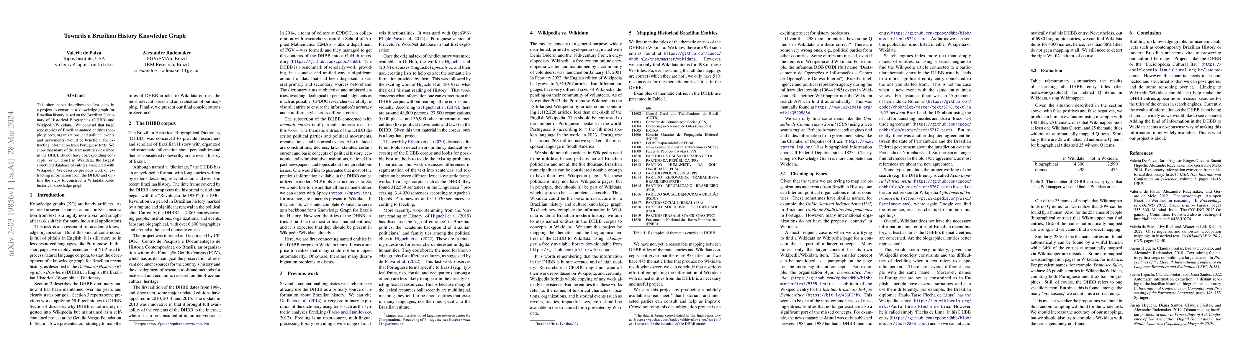 Thumbnail for Towards a Brazilian History Knowledge Graph