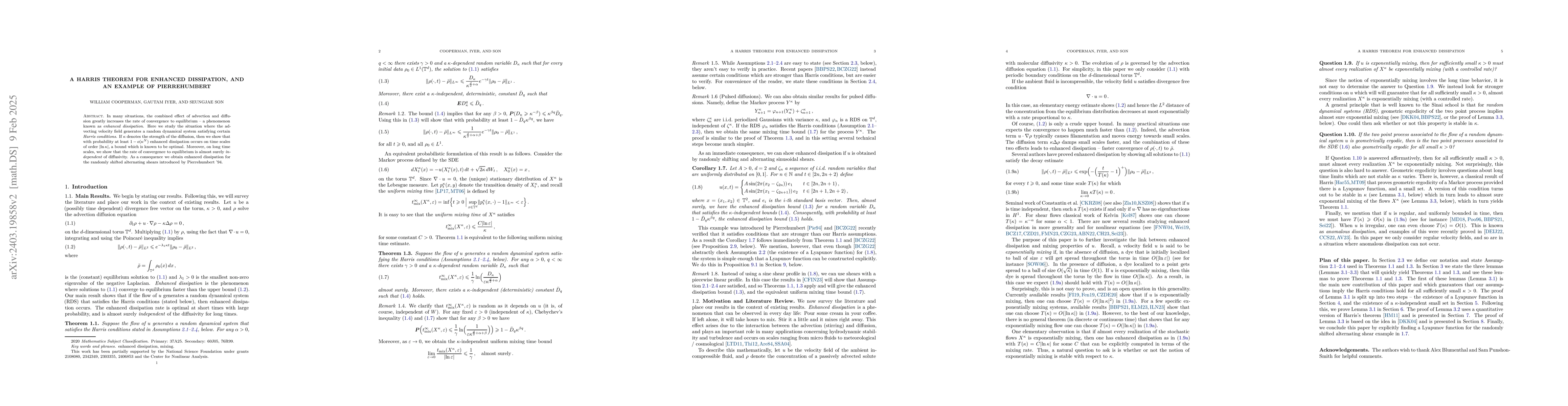 Thumbnail for A Harris theorem for enhanced dissipation, and an example of
  Pierrehumbert