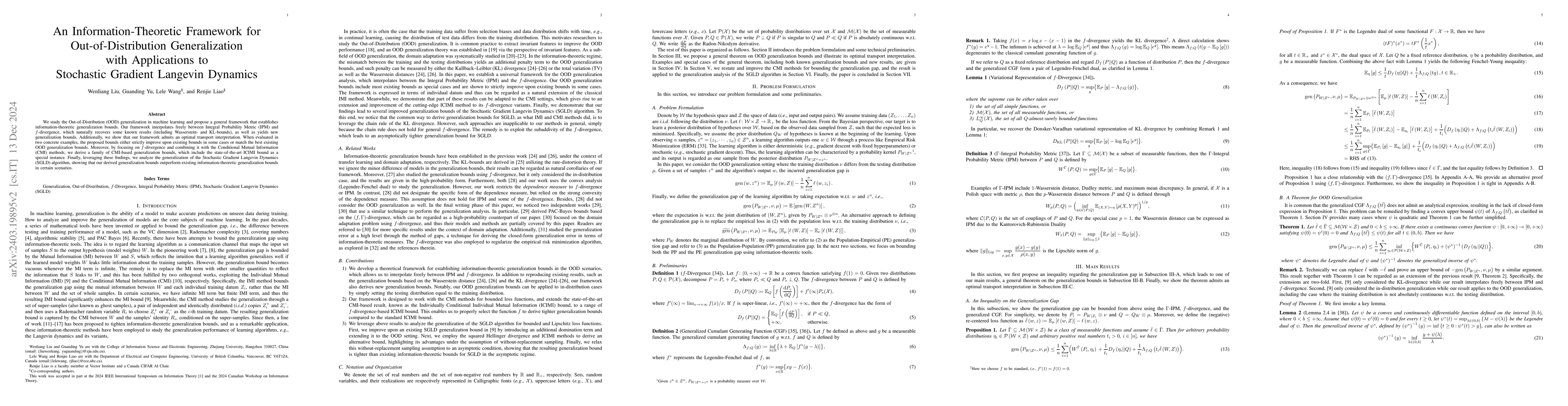 Thumbnail for An Information-Theoretic Framework for Out-of-Distribution
  Generalization