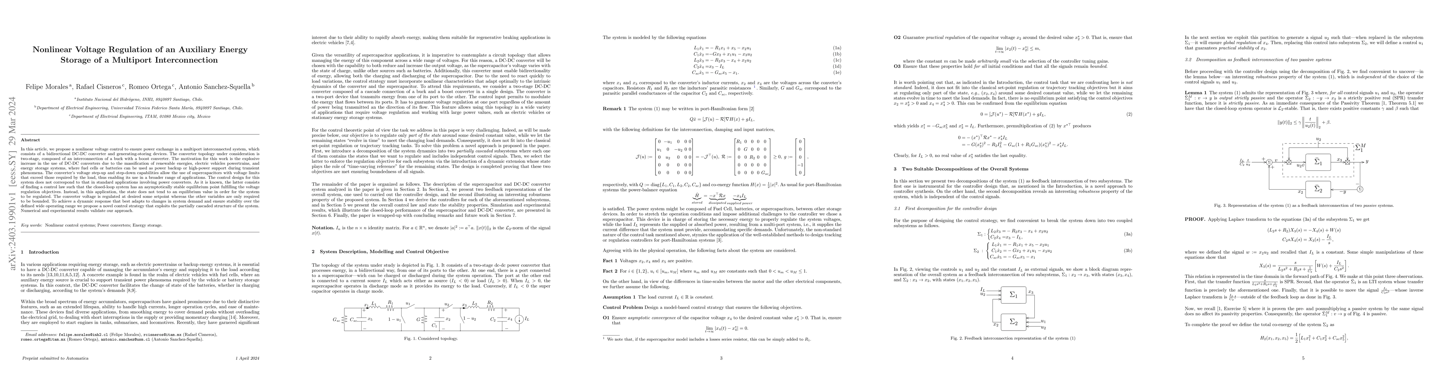 Thumbnail for Nonlinear Voltage Regulation of an Auxiliary Energy Storage of a
  Multiport Interconnection