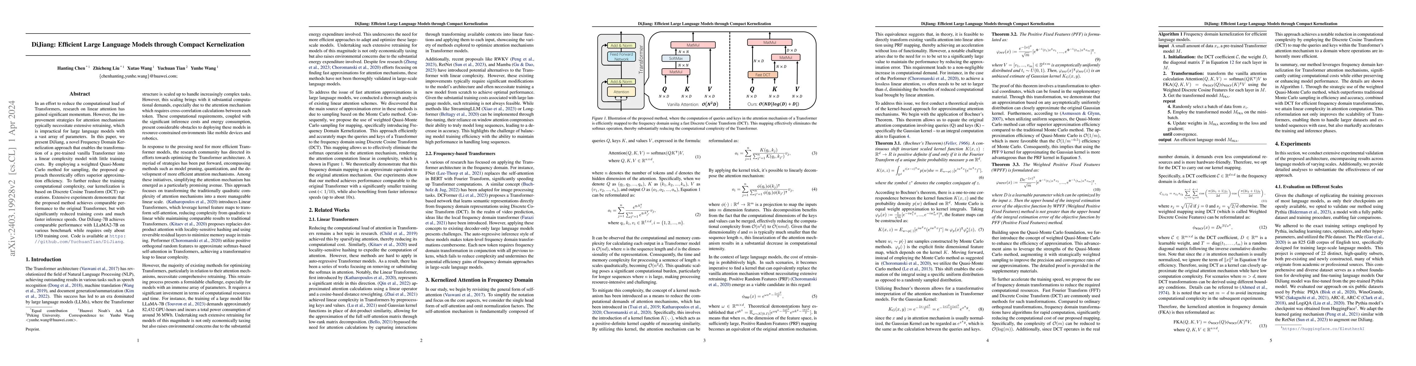 Thumbnail for DiJiang: Efficient Large Language Models through Compact Kernelization