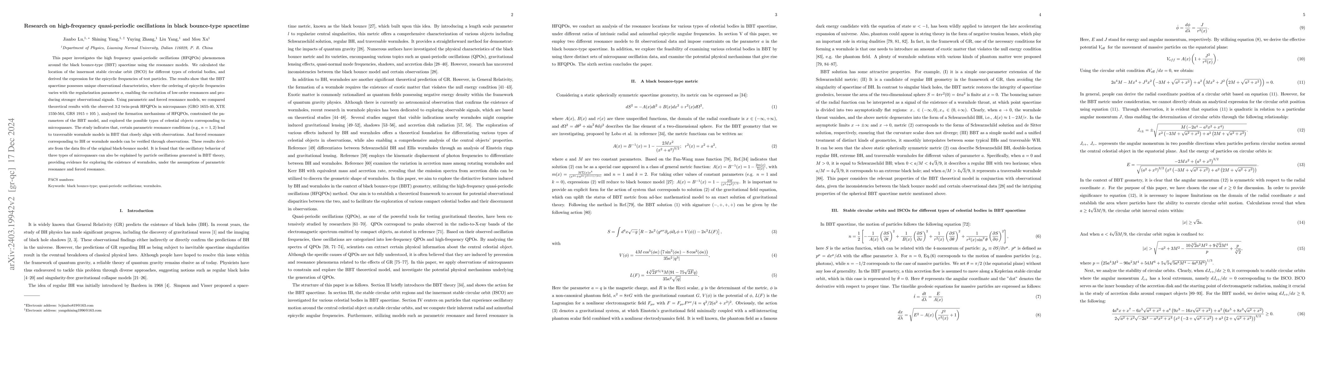 Thumbnail for Research on high-frequency quasi-periodic oscillations in generalized
  black-bounce spacetime